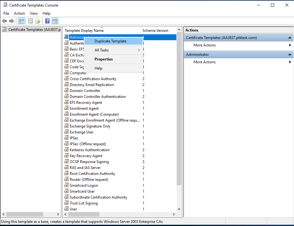 Creating a CA Template Creating a CA Template