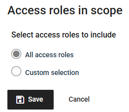 Select the roles that the scope applies to