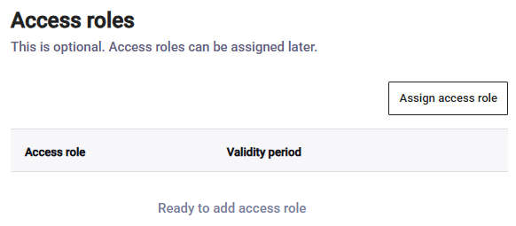 Assign access role