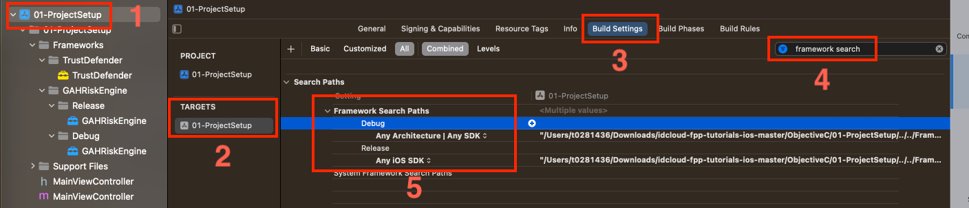 In Build Settings > Search Paths > Framework Search Paths search path