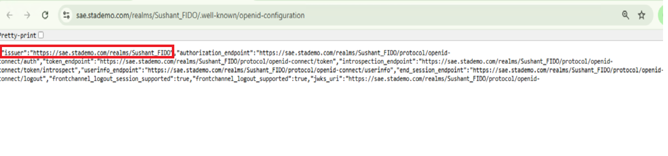 SAE Realm Issuer URL