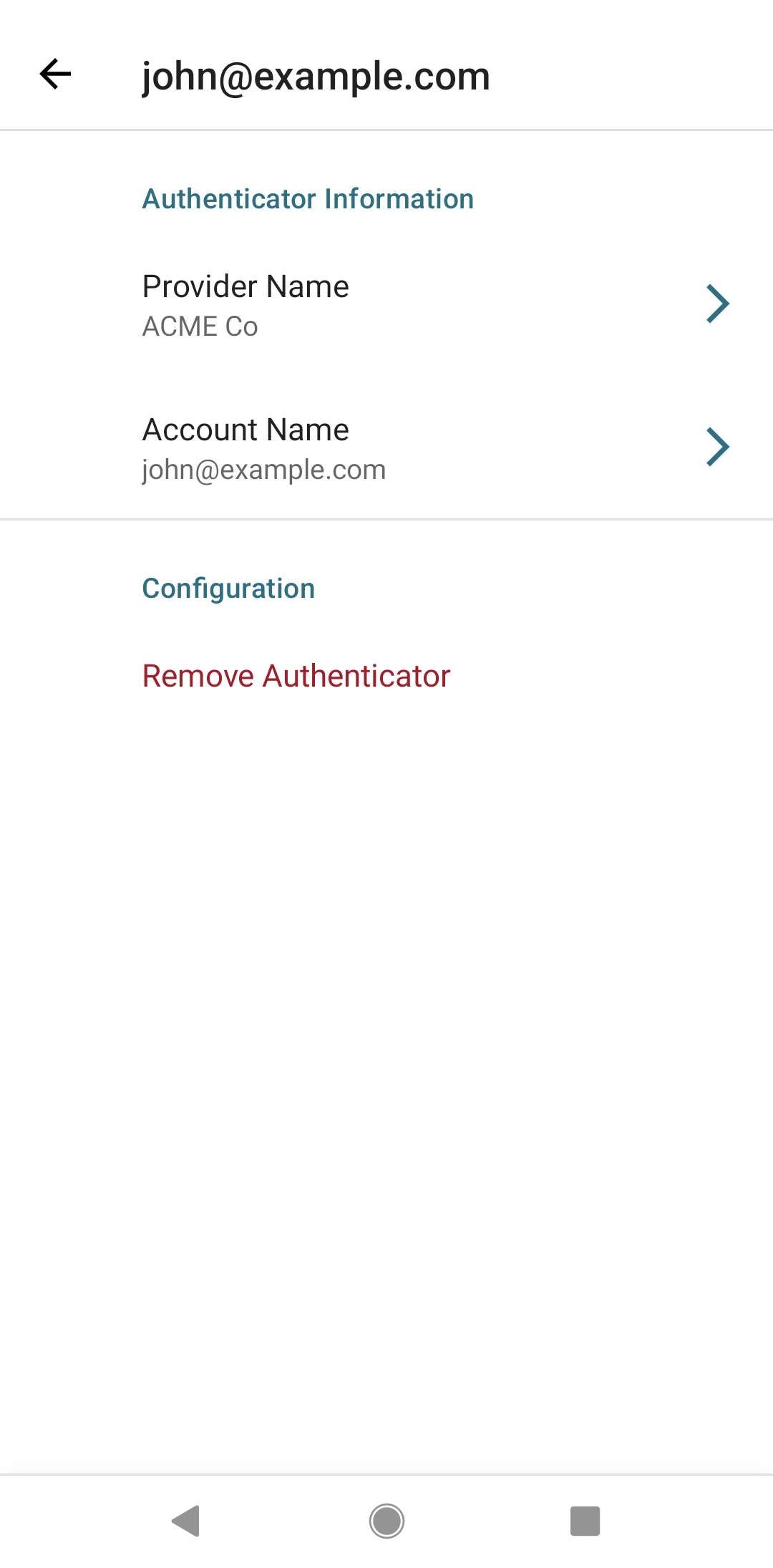 Third-party authenticator settings Third-party authenticator settings