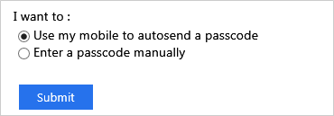 Passcode option Passcode option