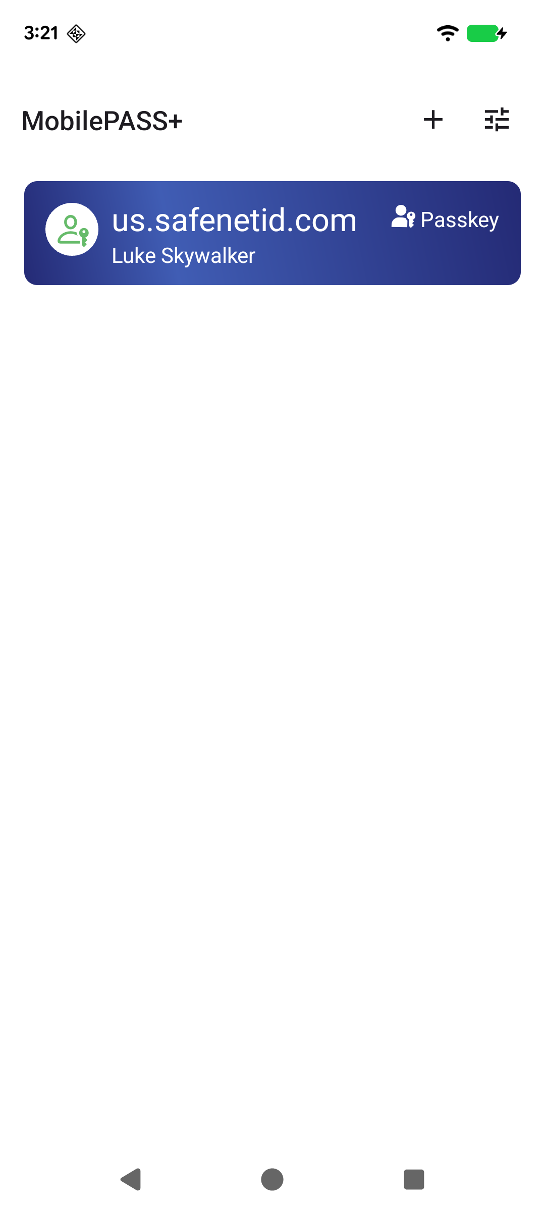 Passkey in Authenticator List