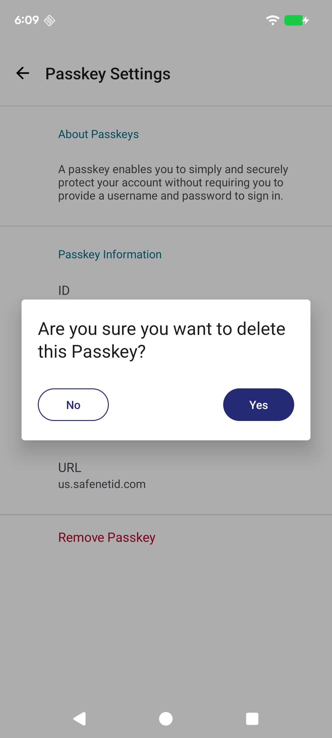 Confirm delete