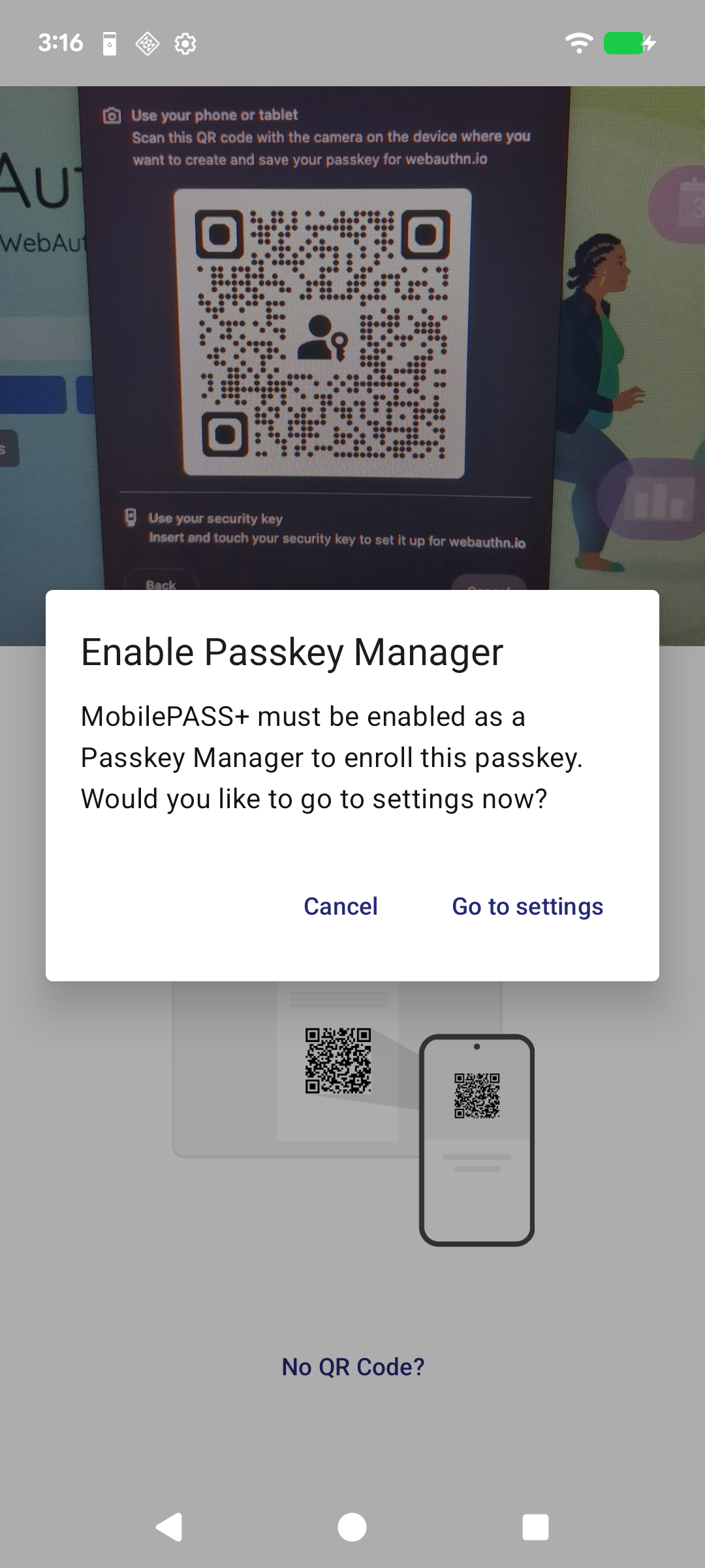 QR Code Scan Prompt