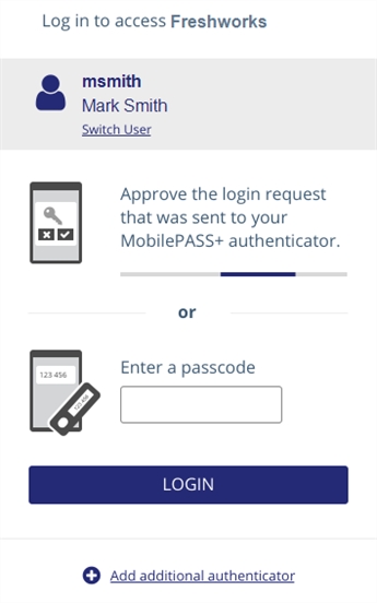 Approve or use passcode Approve or use passcode