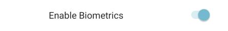 Biometrics enabled Biometrics enabled
