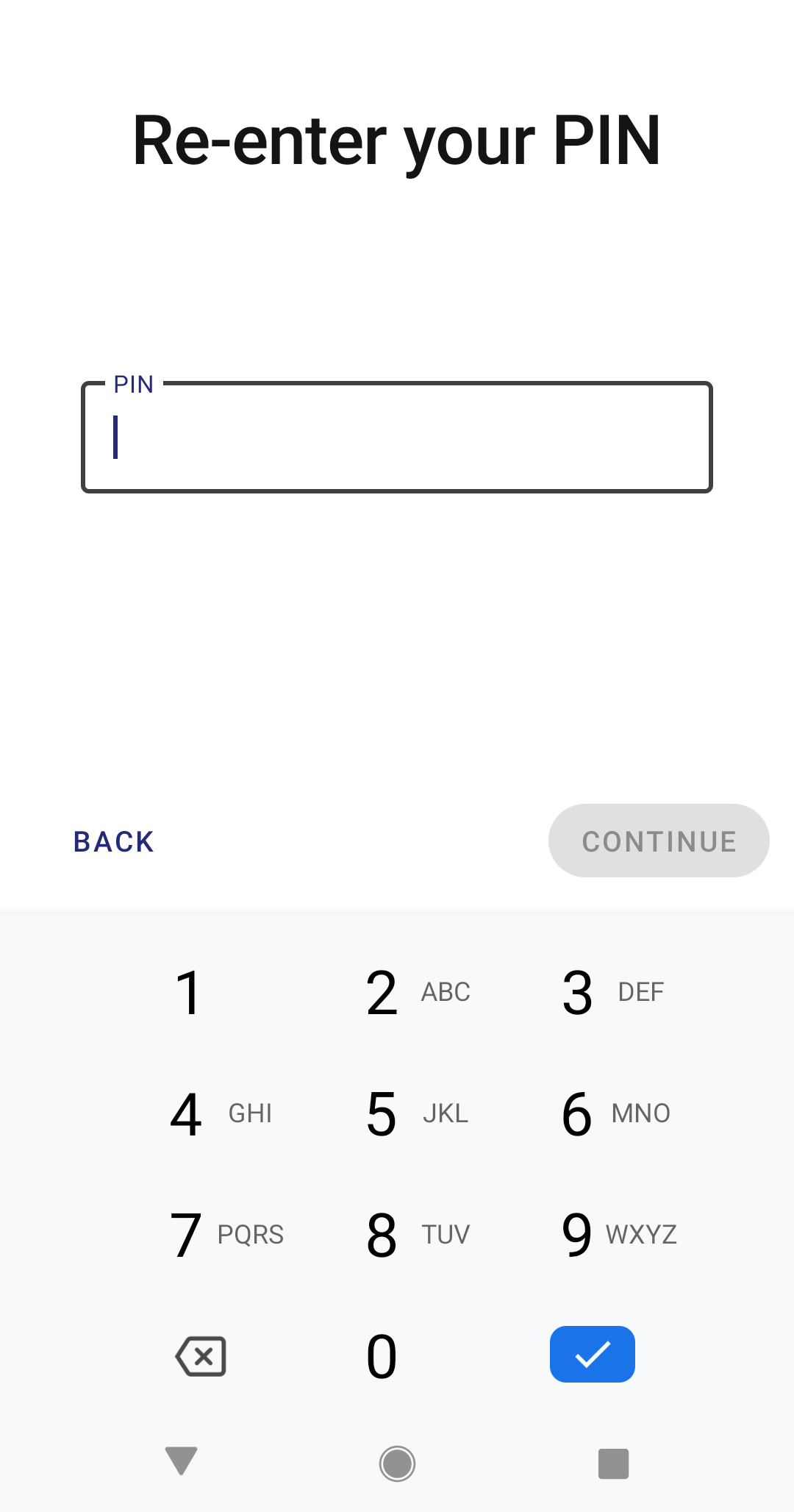 Re-enter PIN code Re-enter PIN code