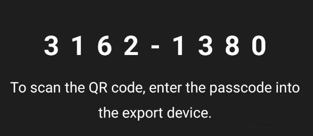 Import screen passcode Import screen passcode