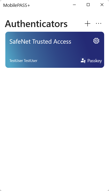 Registered passkey in the authenticators list