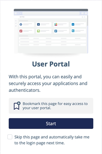 User portal start User portal start