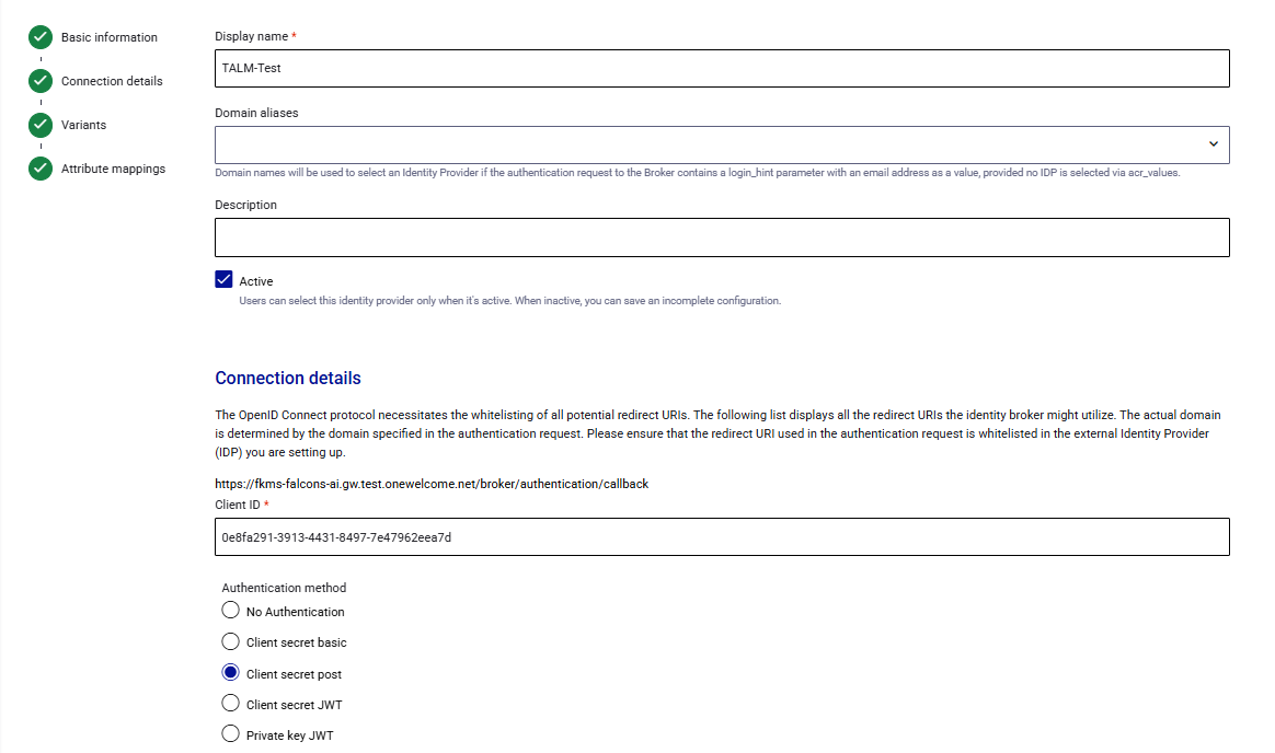 External IDP and Identity Broker setup