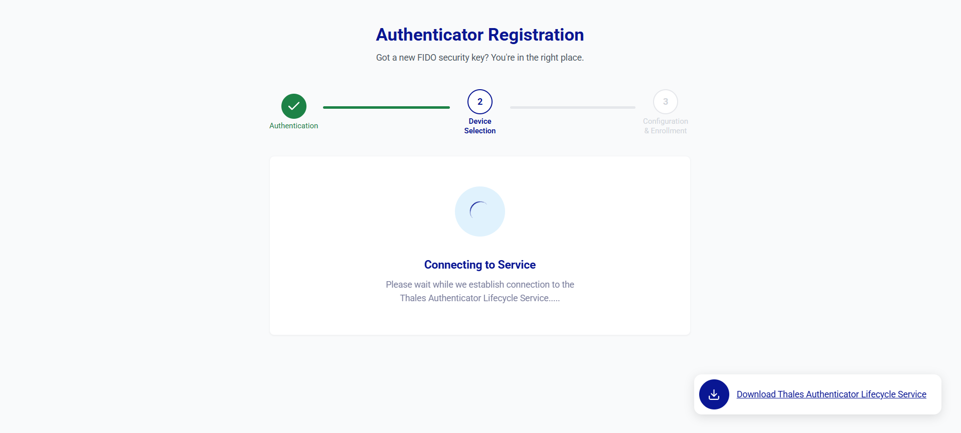 Self-service FIDO registration