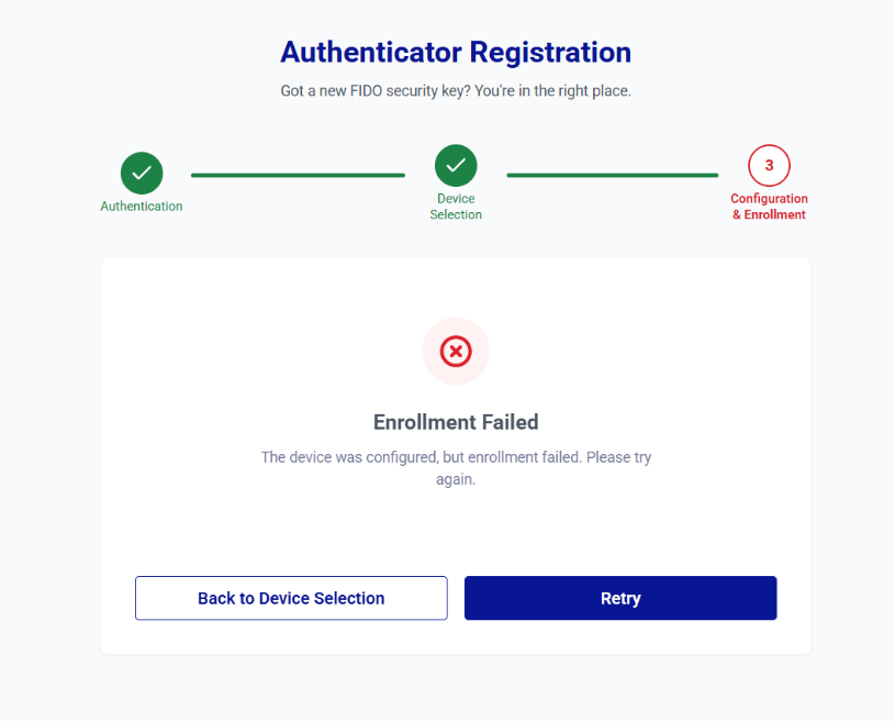 Self-service FIDO registration