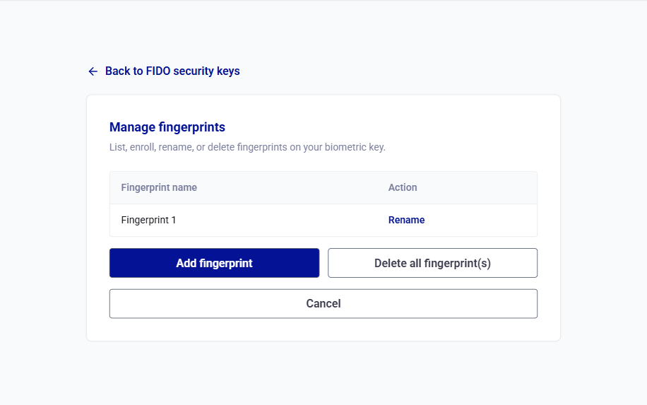 click to zoom Self-service FIDO device operations